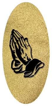 DG5000-516-BK-SH-GD Black Praying Hands Shimmer Gold